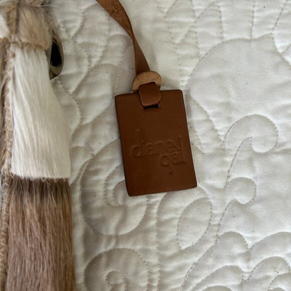 DIANE GAIL South African Springbok Fur Tan Leather Shoulder Bag Purse - Picture 2 of 5